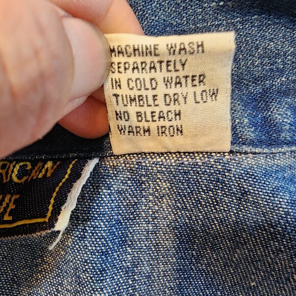 Vtg American Rave Denim Double Side Embroidered Collared Vest Size M, Cotton Y2K - Picture 11 of 14